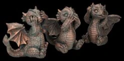 Drachen Figuren Bronzefarben - Nichts Böses -Statuen Modell Verkauf 2D FS26791 Drachen Figuren bronzefarben Nichts Boses 2 1280x1280