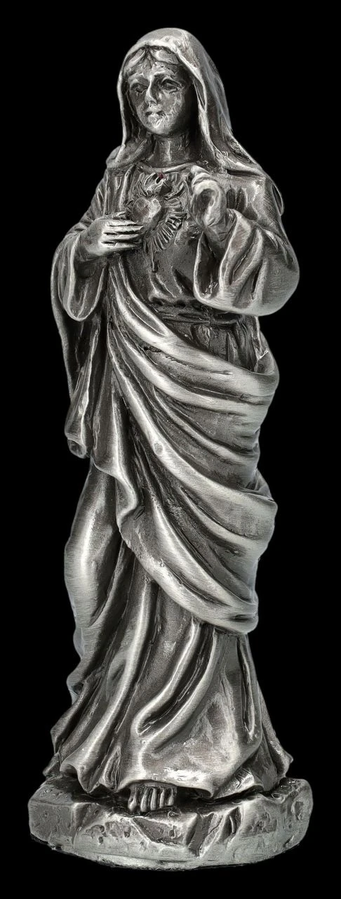Heiligenfigur Zinn - Unbeflecktes Herz Mariä 8 Heiligenfigur Zinn - Unbeflecktes Herz Mariä – Bild 6