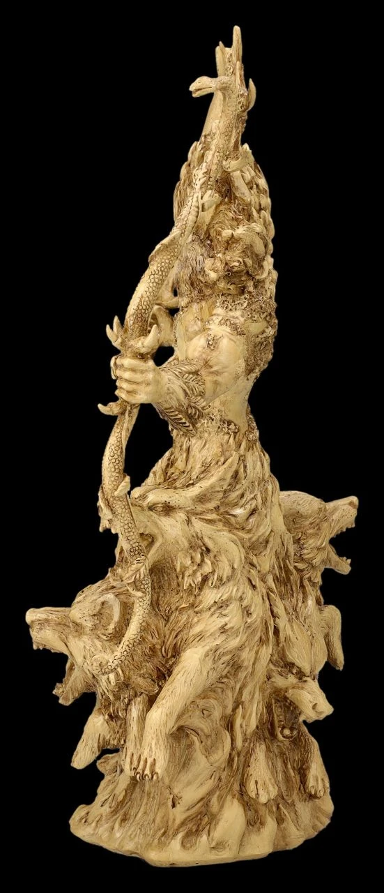 Cernunnos Figur Beige - Keltischer Gott Mit Wölfen 7 Cernunnos Figur Beige - Keltischer Gott Mit Wölfen – Bild 5