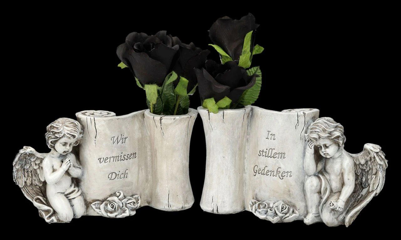 Grabengel Figuren Set Mit Vase 3 Grabengel Figuren Set Mit Vase