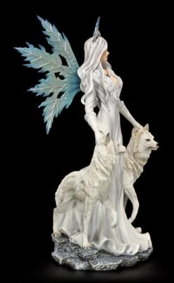 Große Elfen Figur - Maylea Mit Zwei Weißen Wölfen -Statuen Modell Verkauf 6610 7 elfe weisse woelfe 7 1280x1280