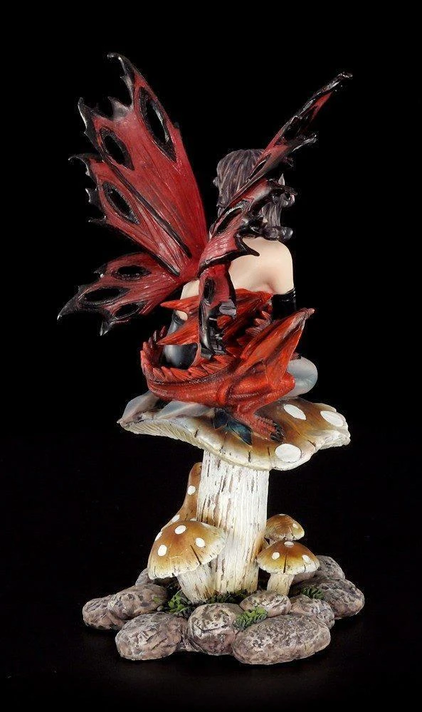 Elfen Figur - Haleone Mit Drachenbaby Auf Pilz 7 Elfen Figur - Haleone Mit Drachenbaby Auf Pilz – Bild 5