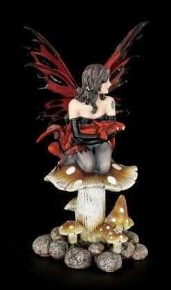 Elfen Figur - Haleone Mit Drachenbaby Auf Pilz 19 Elfen Figur - Haleone Mit Drachenbaby Auf Pilz -Statuen Modell Verkauf 6686 7 elfe drachen pilz rot 7 1280x1280