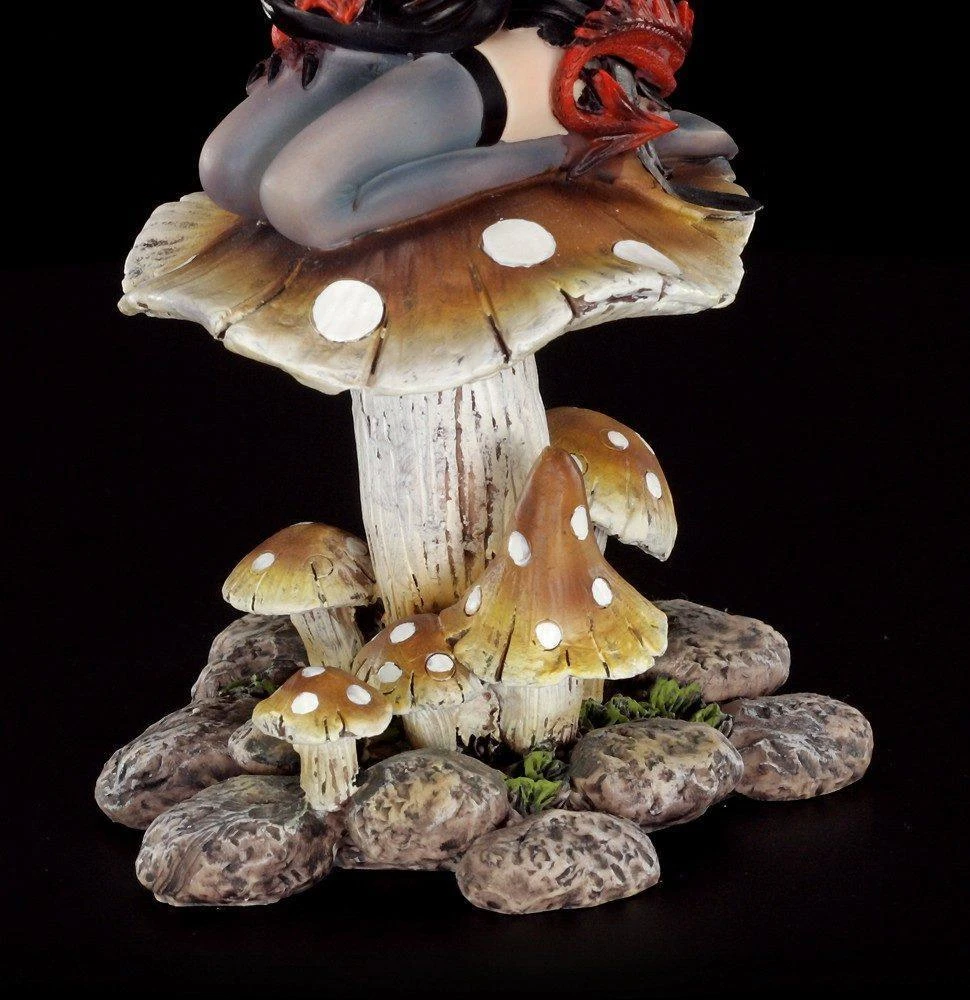 Elfen Figur - Haleone Mit Drachenbaby Auf Pilz 12 Elfen Figur - Haleone Mit Drachenbaby Auf Pilz – Bild 10