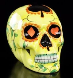 Mexikanischer Totenkopf - Keramik Gelb
