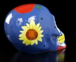 Mexikanischer Totenkopf - Keramik Blau -Statuen Modell Verkauf 9604 3 ceramic skull 3 1280x1280