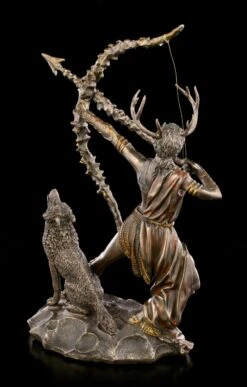 Artemis Figur Auf Mond Mit Wolf -Statuen Modell Verkauf Artemis Figur Mit Wolf 2 1280x1280