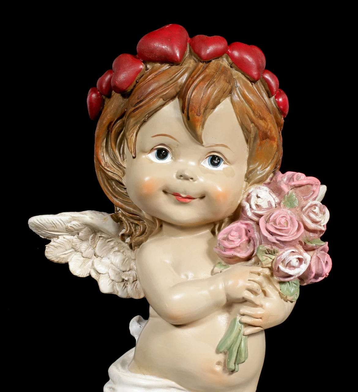 Cherub Figur - Kleiner Engel Mit Blumenstrauß 9 Cherub Figur - Kleiner Engel Mit Blumenstrauß – Bild 7