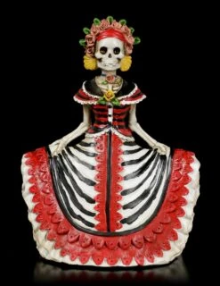 Skelett Figur - Rote Senorita DOD -Statuen Modell Verkauf Day Of The Dead Skelett Figur Rote Senorita 1 1280x1280