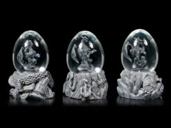 Drachen In Eiern - Schneekugel 3er Set