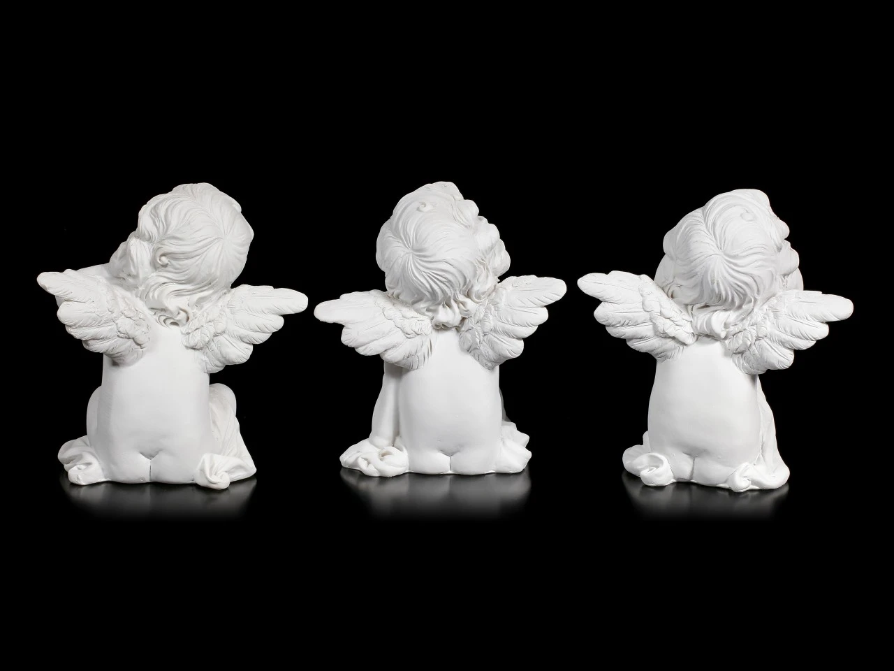 Drei Weiße Cherubim Figuren - Nichts Böses 6 Drei Weiße Cherubim Figuren - Nichts Böses – Bild 4