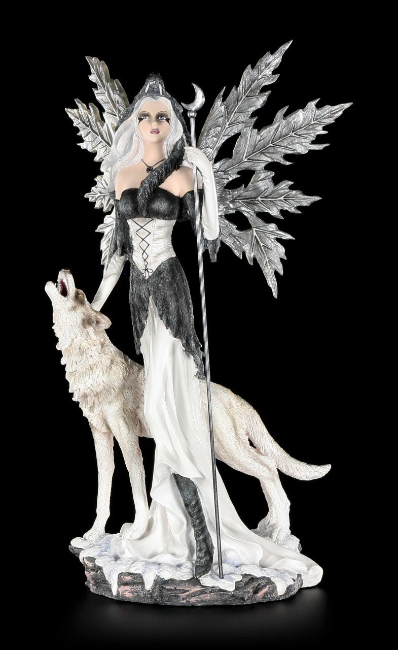 Elfen Figur Mit Wolf - Wächter Des Mondes Groß 4 Elfen Figur Mit Wolf - Wächter Des Mondes Groß – Bild 2