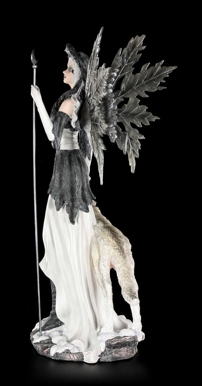 Elfen Figur Mit Wolf - Wächter Des Mondes Groß 6 Elfen Figur Mit Wolf - Wächter Des Mondes Groß – Bild 4