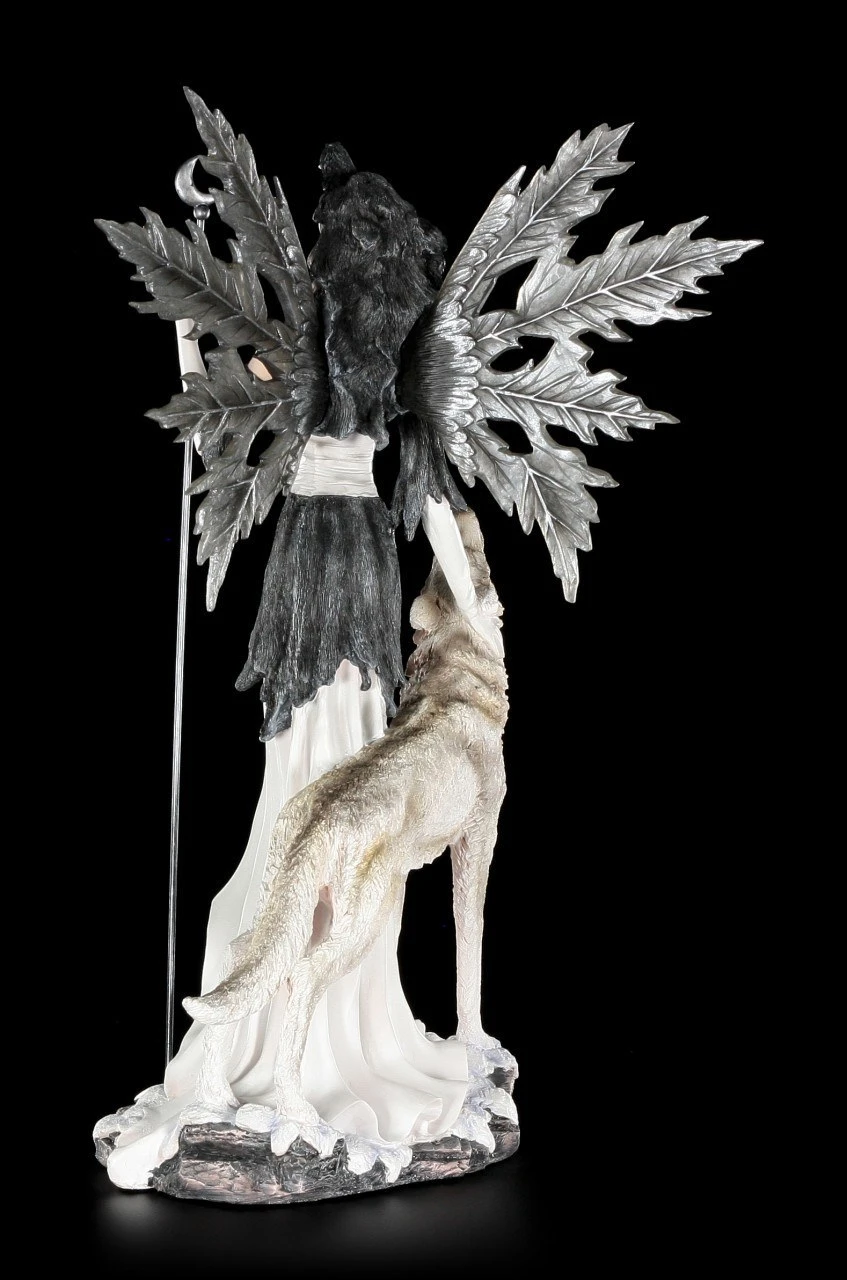 Elfen Figur Mit Wolf - Wächter Des Mondes Groß 7 Elfen Figur Mit Wolf - Wächter Des Mondes Groß – Bild 5