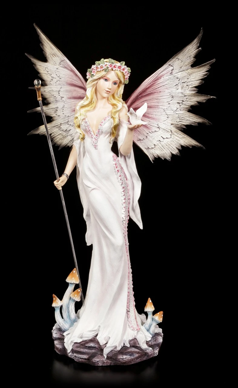 Magische Elfen Figur - Isahia Mit Weißer Taube 3 Magische Elfen Figur - Isahia Mit Weißer Taube