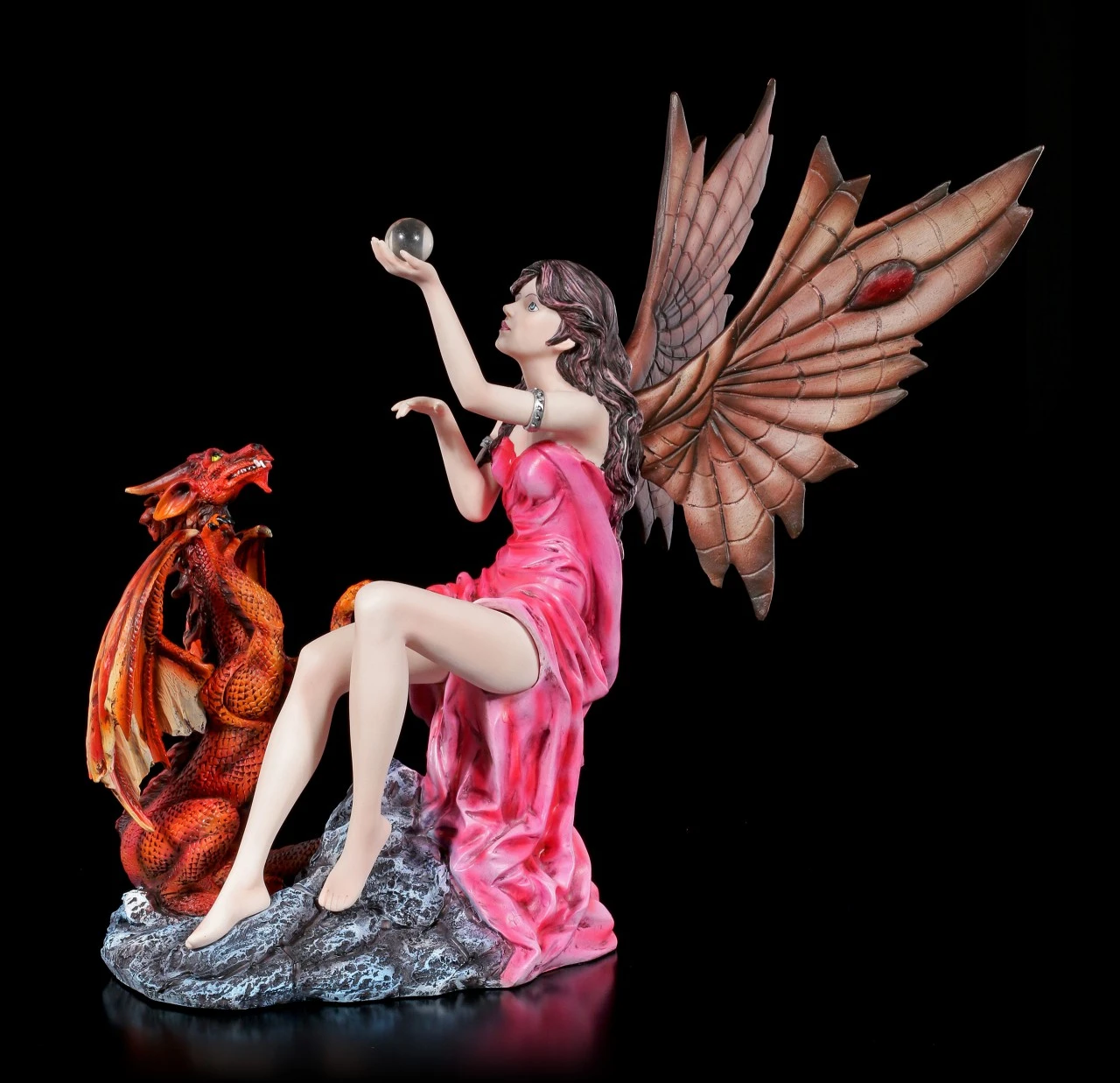 Elfen Figur - Salima Mit Rotem Drachen 3 Elfen Figur - Salima Mit Rotem Drachen