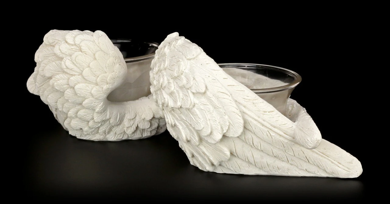Engel Teelicht 2er Set - Engelsflügel 9 Engel Teelicht 2er Set - Engelsflügel – Bild 7