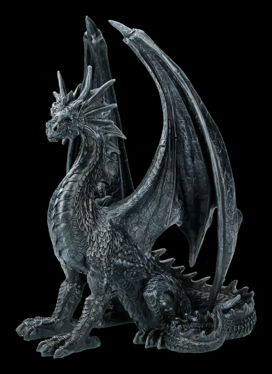Schwarze Drachen Figur - Black Wing 3 Schwarze Drachen Figur - Black Wing
