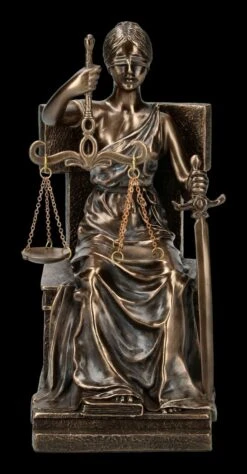 Sitzende Justitia Figur Auf Thron - Bronziert -Statuen Modell Verkauf FS21120 Sitzende Justitia Figur auf Thron bronziert 1 1280x1280