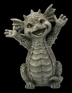 Kleine Gartenfigur - Happy Drache