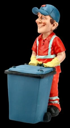 Funny Job Figur - Straßenkehrer Mit Mülltonne -Statuen Modell Verkauf FS21329 Funny Job Figur Strassenkehrer mit Muelltonne 3 1280x1280