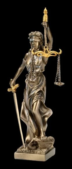 Justitia Figur - Gerechtigkeits-Göttin -Statuen Modell Verkauf FS21459 Justitia Figur mit Schwert und Waage bronziert 2 1280x1280