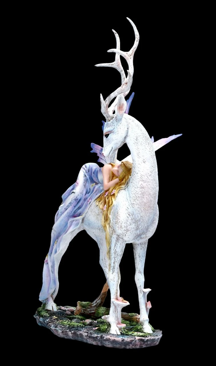 Elfen Figur Schläft Auf Weißem Hirsch 4 Elfen Figur Schläft Auf Weißem Hirsch – Bild 2