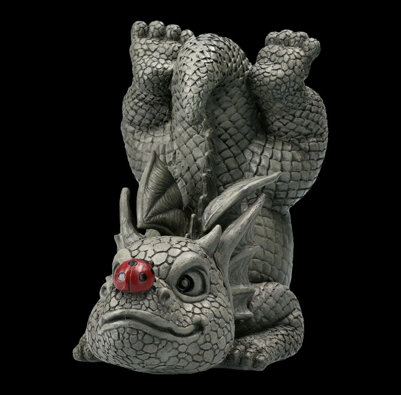 Gartenfigur - Drache Mit Marienkäfer Auf Der Nase 8 Gartenfigur - Drache Mit Marienkäfer Auf Der Nase – Bild 6