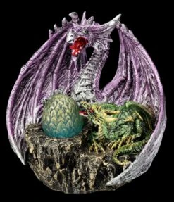 Drachenfigur Lila Mit Jungem - The Arrival -Statuen Modell Verkauf FS26095 Drachefigur lila mit Jungen LED The Arrival 2 1280x1280