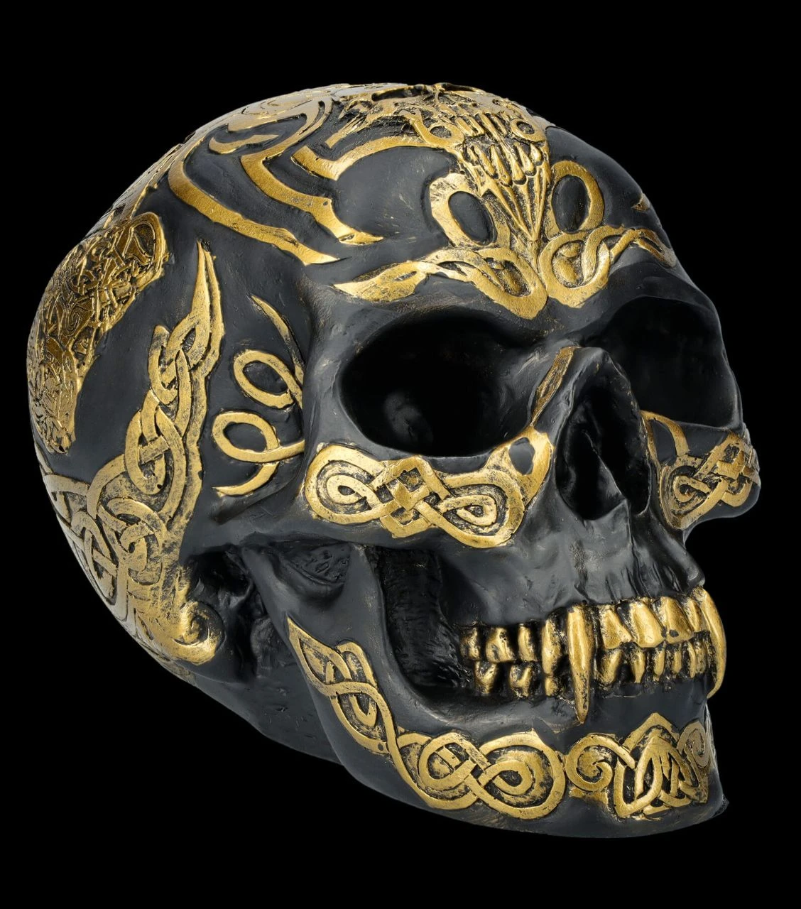 Totenkopf Schwarz - Keltische Verzierungen