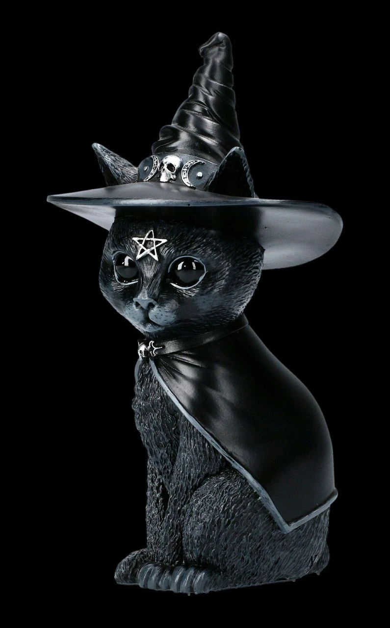 NEMESIS NOW Okkulte Katzenfigur Mit Hexenhut - Purrah 3 NEMESIS NOW Okkulte Katzenfigur Mit Hexenhut - Purrah