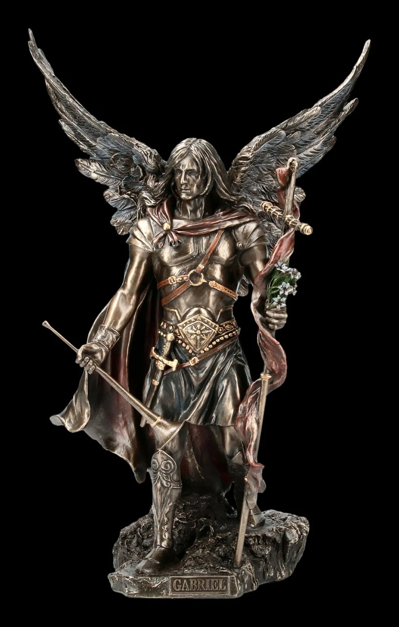 Erzengel Gabriel Figur Mit Stab Und Trompete 4 Erzengel Gabriel Figur Mit Stab Und Trompete – Bild 2