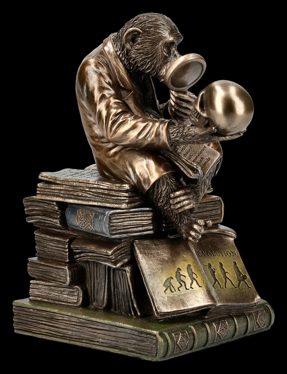 Affe Mit Schädel - Darwinismus Evolutionstheorie 4 Affe Mit Schädel - Darwinismus Evolutionstheorie – Bild 2