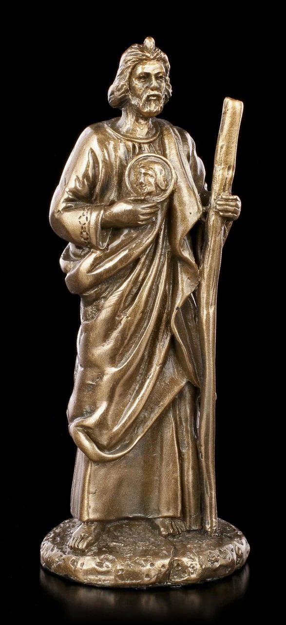 Kleine Heiliger Judas Thaddäus Figur - Bronziert 3 Kleine Heiliger Judas Thaddäus Figur - Bronziert