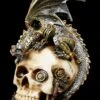 Steampunk Drache Auf Totenschädel - Steel Wing