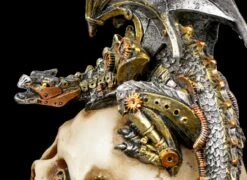 Steampunk Drache Auf Totenschädel - Steel Wing 13 Steampunk Drache Auf Totenschädel - Steel Wing -Statuen Modell Verkauf Steampunk Totenkopf Steel Wing 5 1280x1280