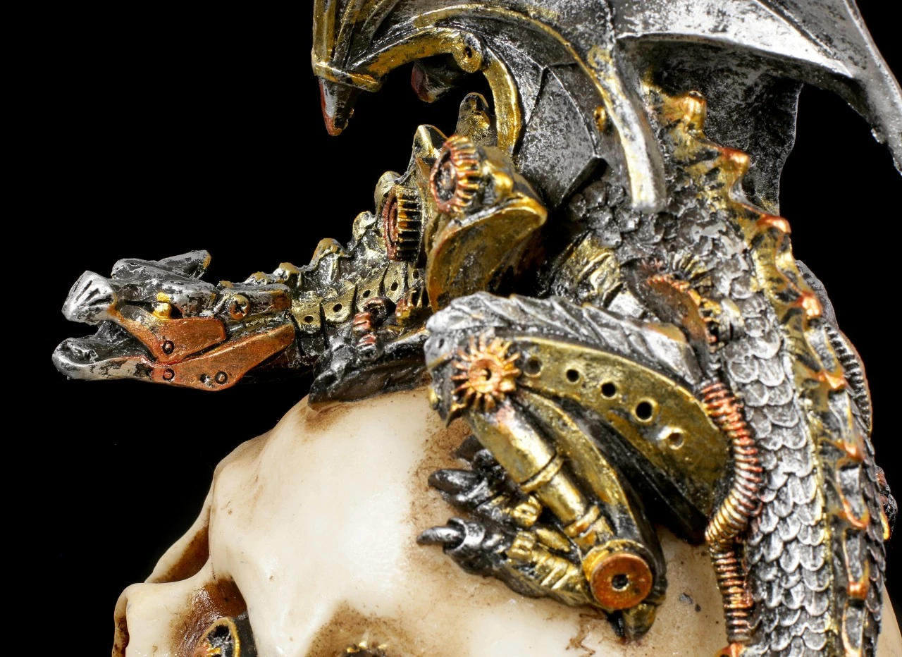 Steampunk Drache Auf Totenschädel - Steel Wing 8 Steampunk Drache Auf Totenschädel - Steel Wing – Bild 6