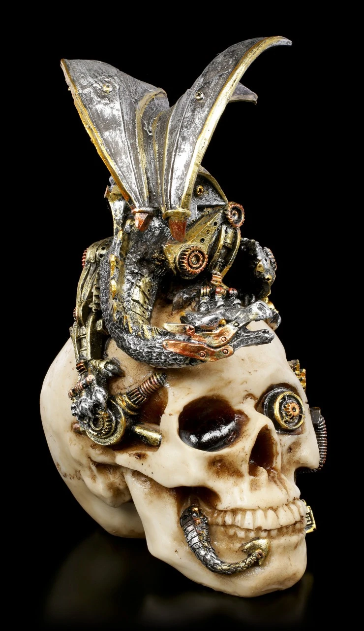Steampunk Drache Auf Totenschädel - Steel Wing 5 Steampunk Drache Auf Totenschädel - Steel Wing – Bild 3