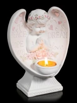Teelichthalter - Engel Bub Mit Herzen