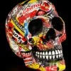 Bunter Totenkopf Mit Markenwerbung - Pop Art -Statuen Modell Verkauf Totenkopf Bunt Pop Art 1280x1280