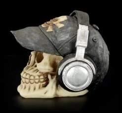 Totenkopf Mit Cappie Und Kopfhörern -Statuen Modell Verkauf Totenkopf Kopfhoerer Basecap 3 1280x1280
