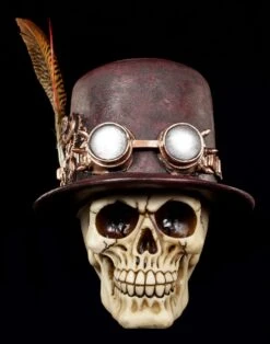 Steampunk Totenkopf Mit Hut Und Feder 9 Steampunk Totenkopf Mit Hut Und Feder -Statuen Modell Verkauf Totenkopf Steampunk Feder 1 1280x1280
