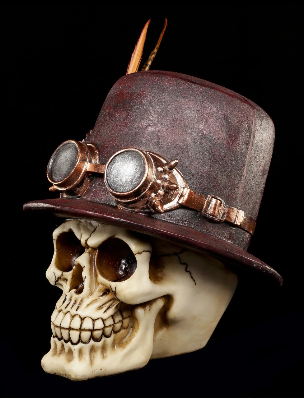 Steampunk Totenkopf Mit Hut Und Feder 5 Steampunk Totenkopf Mit Hut Und Feder – Bild 3