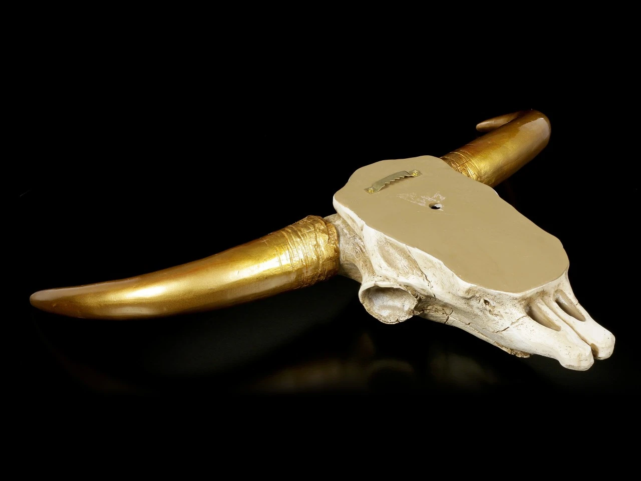 Wandrelief Büffel Schädel - Goldene Hörner 7 Wandrelief Büffel Schädel - Goldene Hörner – Bild 5