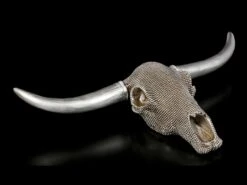 Wandrelief Büffel Schädel - Silber Noppen 10 Wandrelief Büffel Schädel - Silber Noppen -Statuen Modell Verkauf Wandrelief Bueffel Schaedel Silber Noppen 3 1280x1280